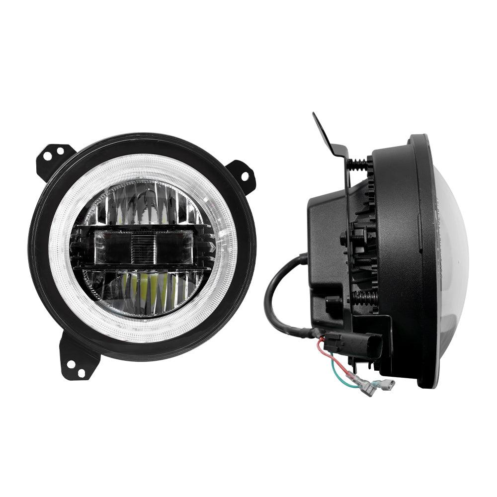 9 Inch LED Headlights with DRL Halo Ring for Jeeps Wrangler JL 2018-2024(DOT Approved)