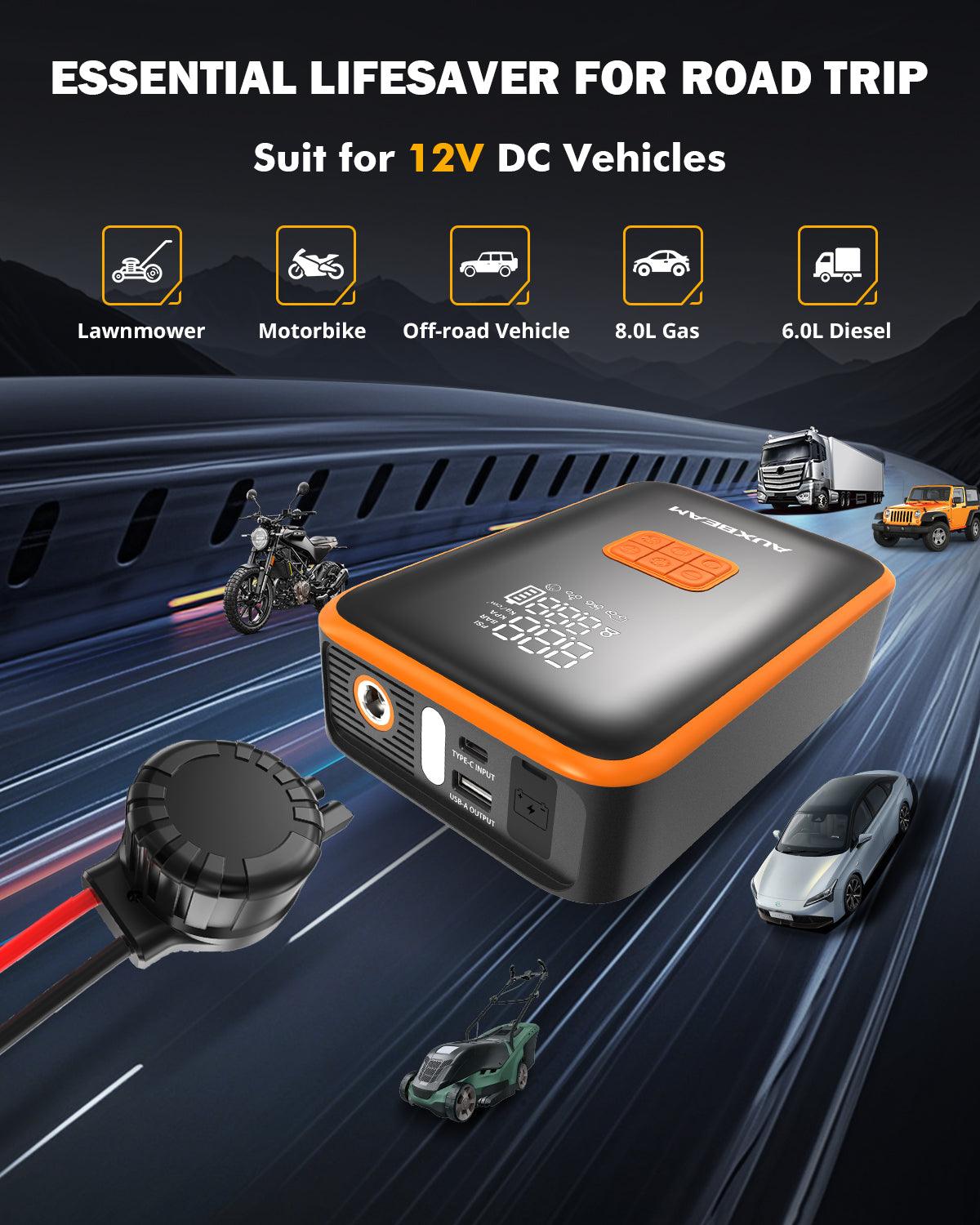 🆕AJ3500 Series 3500A Jump Starter مع ضاغط هواء 120PSI لمحركات البنزين سعة 8 لتر/الديزل سعة 6 لتر