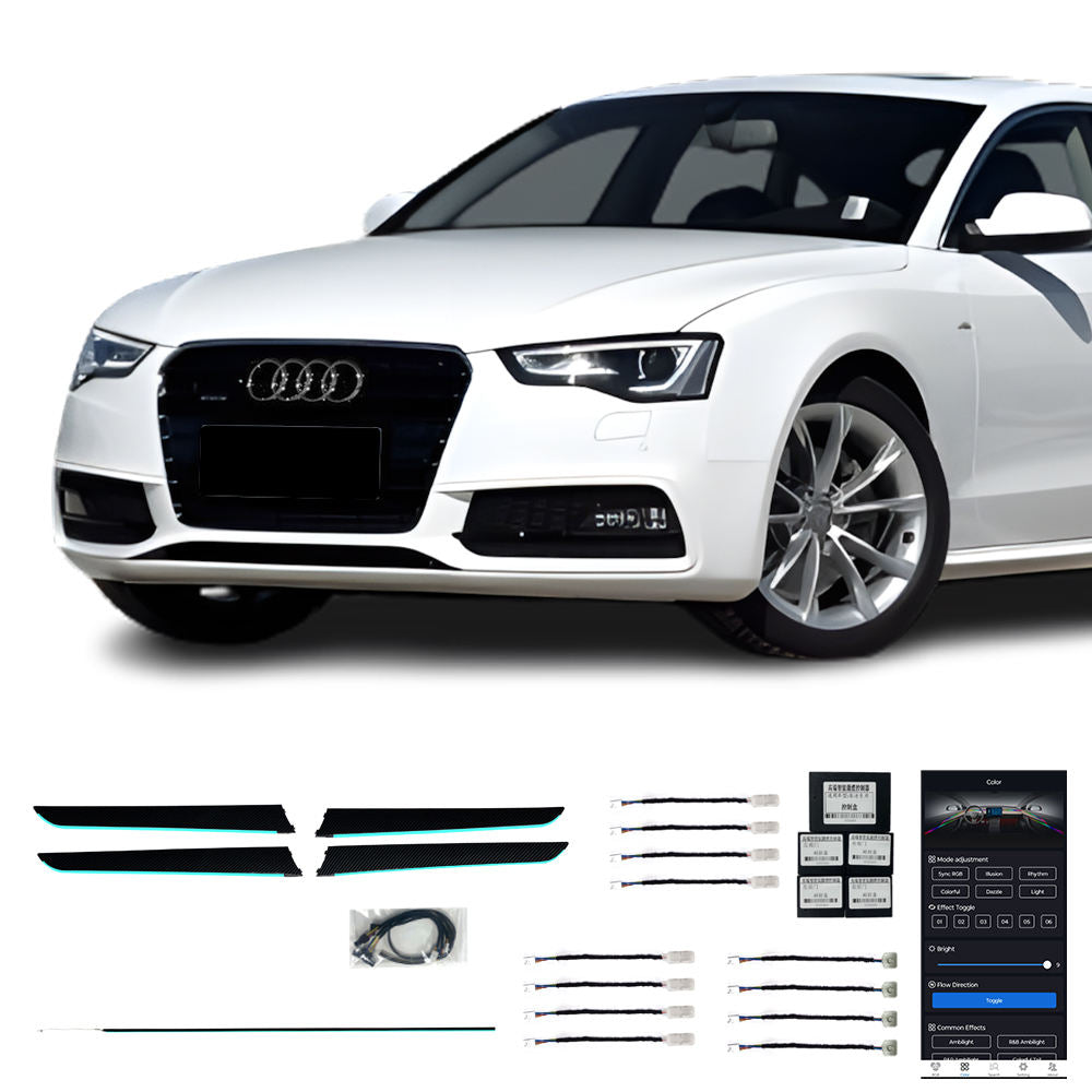 09-16 A5 Factory Direct of High Quality Ambient Light Car Interior Carbon Fiber Mahogany Grain Magic Color 19 Lights for Audi A5