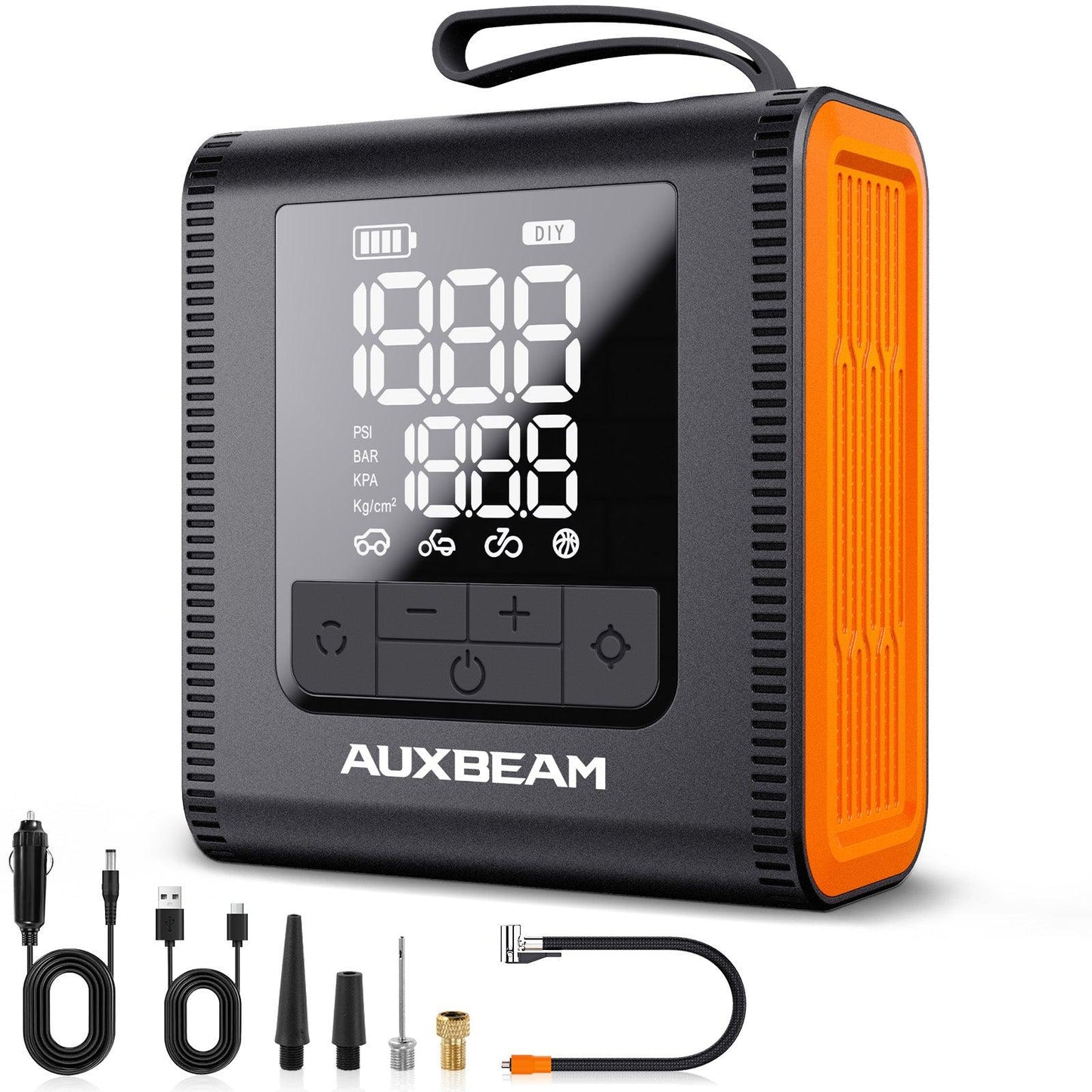 🆕موديل H4 PRO، مضخة هواء محمولة لإطارات السيارة بأسطوانة مقاس 19 مم، مناسبة لشاحنات البيك أب والسيارات والدراجات النارية والدراجات الهوائية