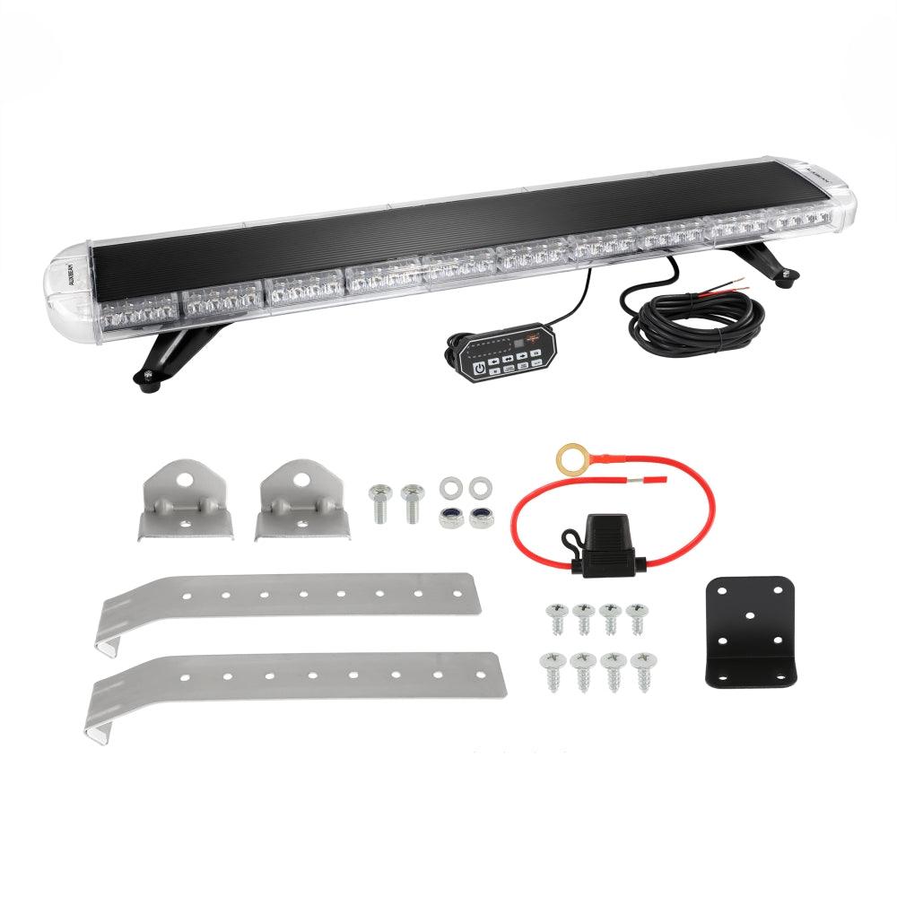 47 Inch Rooftop Strobe Flashing Light Bar with Mounting Brackets 20 Flashing Modes Emergency Safety Warning Caution Beacon Lights