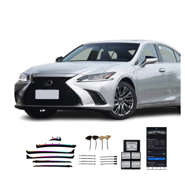 Vente Directe Usine Lumière Ambiante Intérieure Voiture Bois Noir Grain Magique 18 Lampes Pour Lexus 18-20 ES