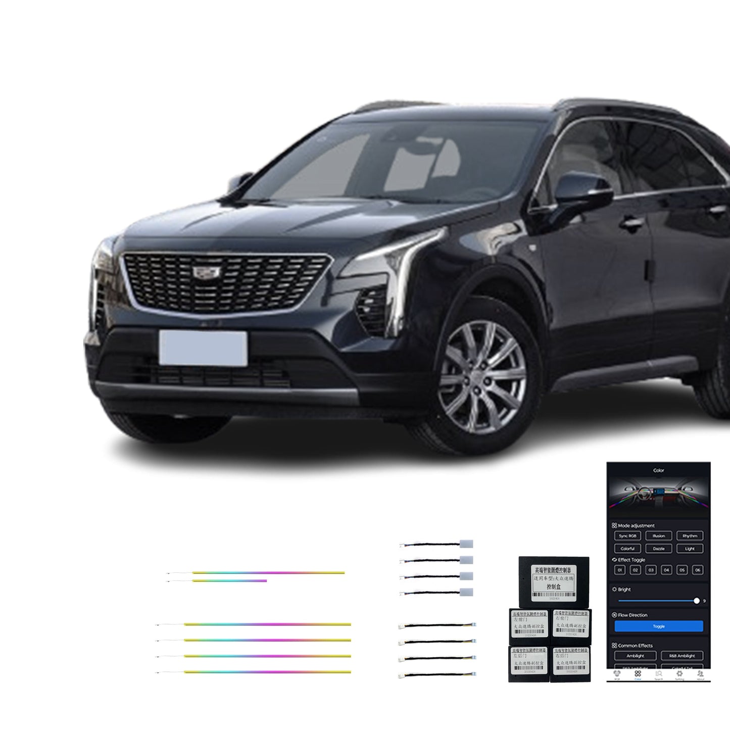 18 23 XT4 Vente Directe Usine Éclairage Ambiant Intérieur Voiture Led Coloré 14 Lumières Pour Cadillac 18 23 XT4