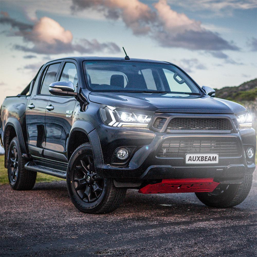 LED Headlight Assembly Dual Beam Projector Black For 2015-2020 Toyota Hilux SR5 8th Gens (GUN125, GUN126R) Pre-Facelift