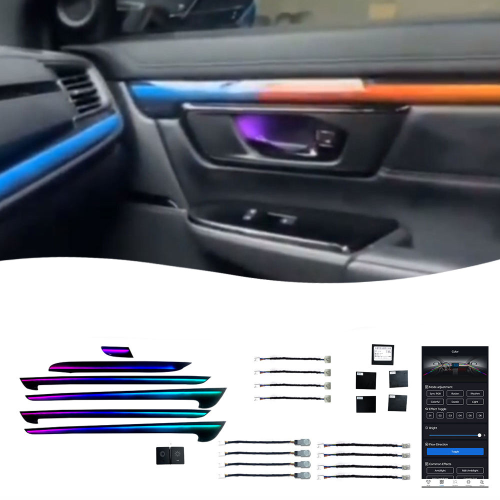 20 21BREEZE Vente Directe Usine Lumière Ambiante Intérieure Voiture Ombre Dynamique Couleur Magique 18 Lumières Pour Honda BREEZE