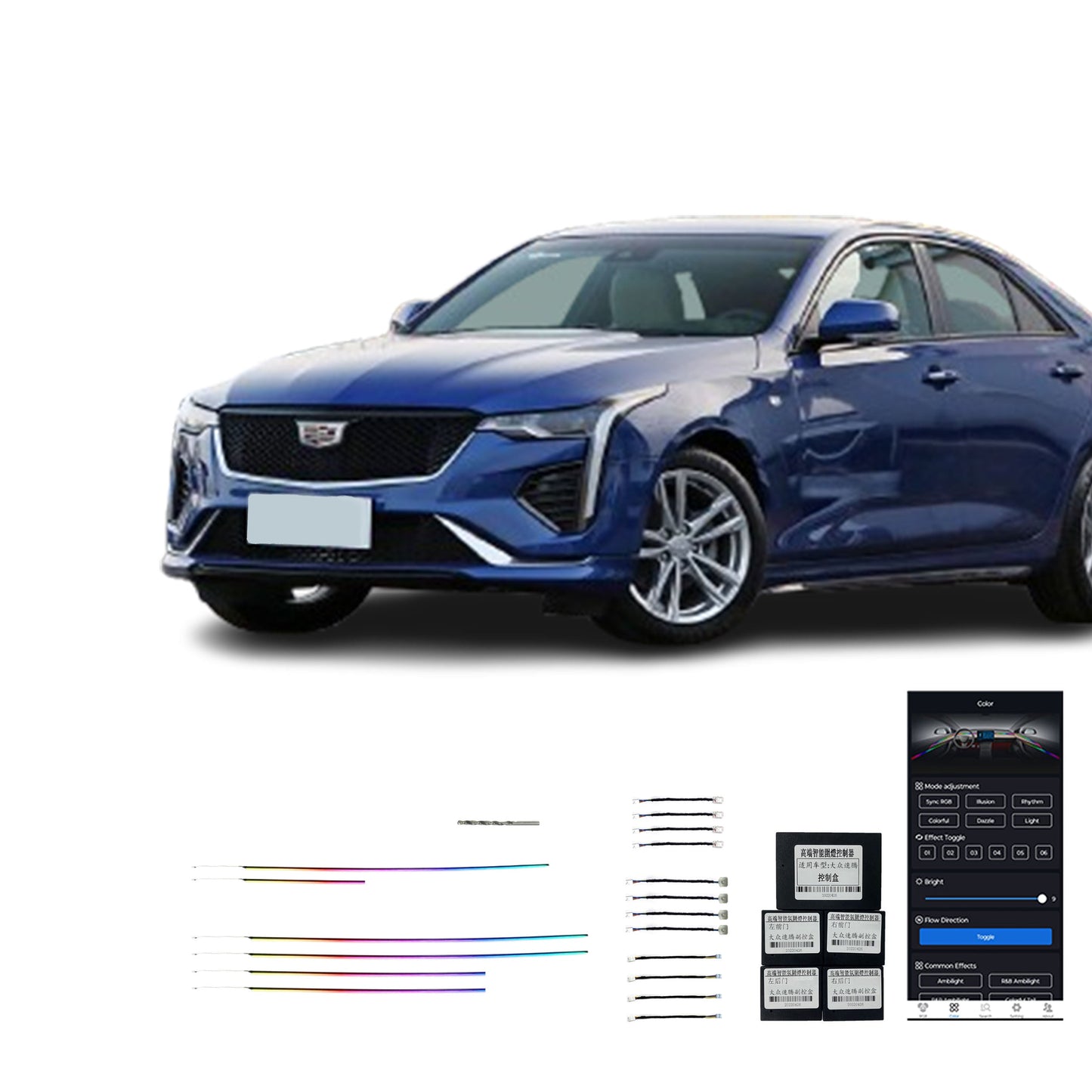 Vente Directe Usine 20-23CT4 Lumière Dambiance Intérieure De Voiture De Haute Qualité Version LED 18 Lampes Pour Cadillac 20-23 CT4