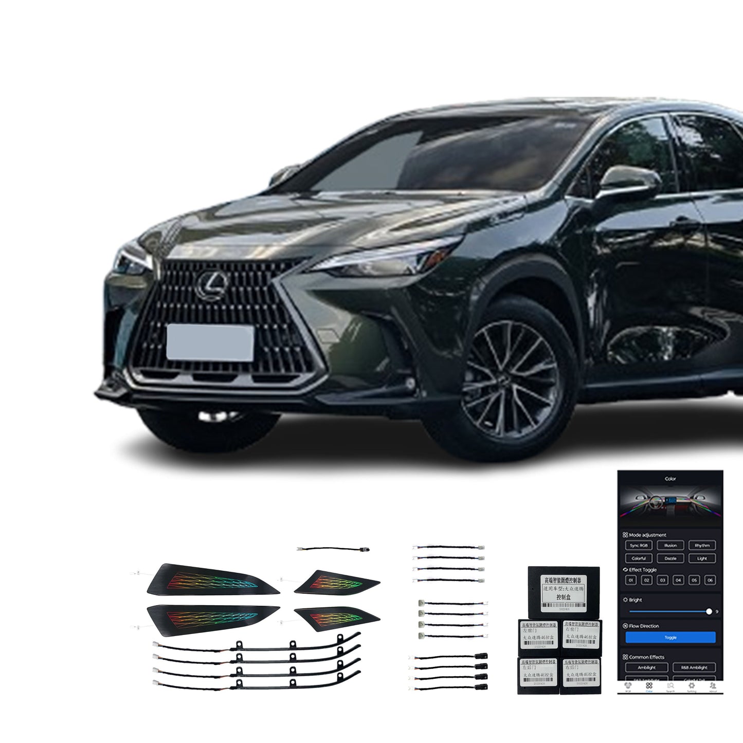 Vente Directe Usine 22-23 Nx Lumière Ambiante Intérieure Voiture Quatre Portes 21 Lampes Pour Lexus 22-23 Nx Haut De Gamme