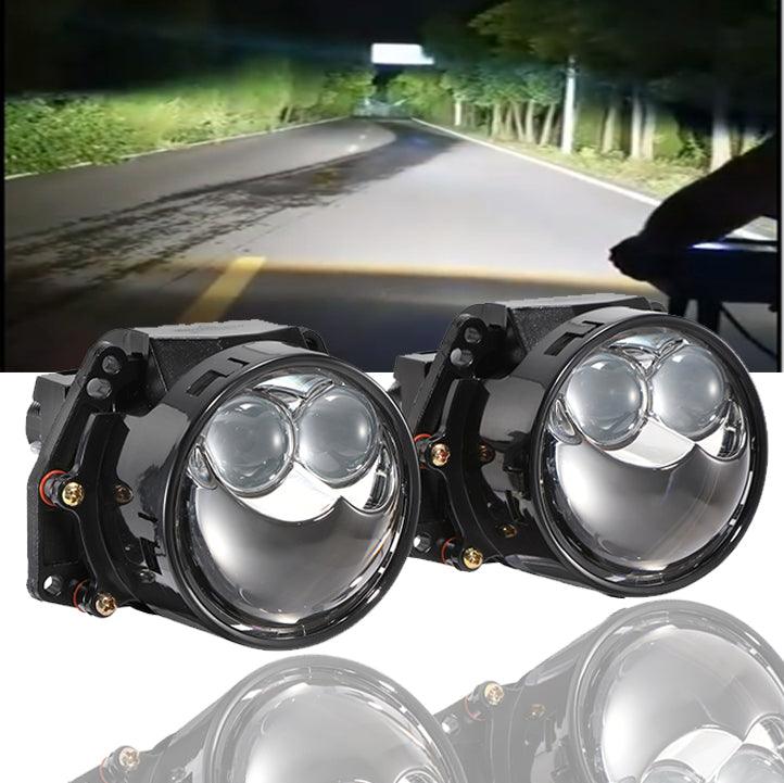 3 Inch 136W 6000K Double Hyperboloid Bi-LED Projector Lens Headlight Non-Destructive Installation Projector Lens for Car | 2PCS/Set
