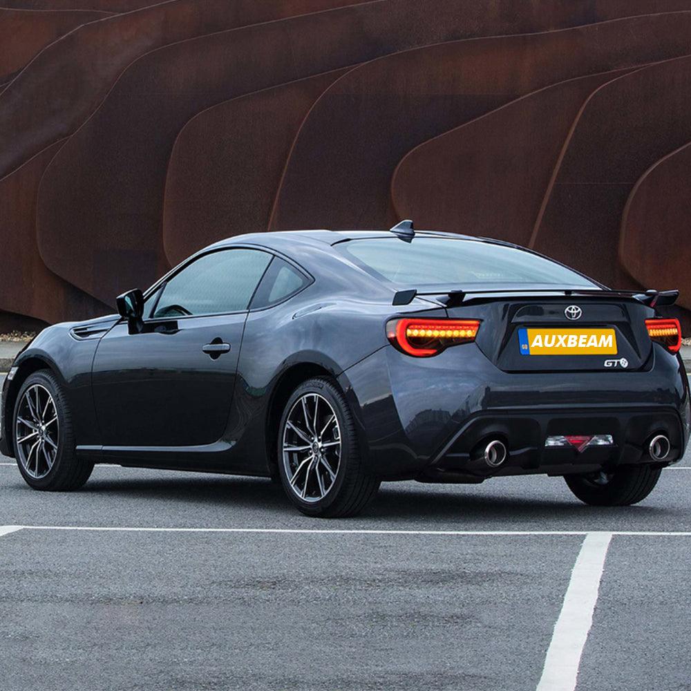 مجموعة مصابيح خلفية LED مع مؤشرات انعطاف متسلسلة لسيارة تويوتا 86 GT86 موديلات 2012-2020، وسوبارو BRZ موديلات 2013-2020، وسكيون FR-S موديلات 2013-2020