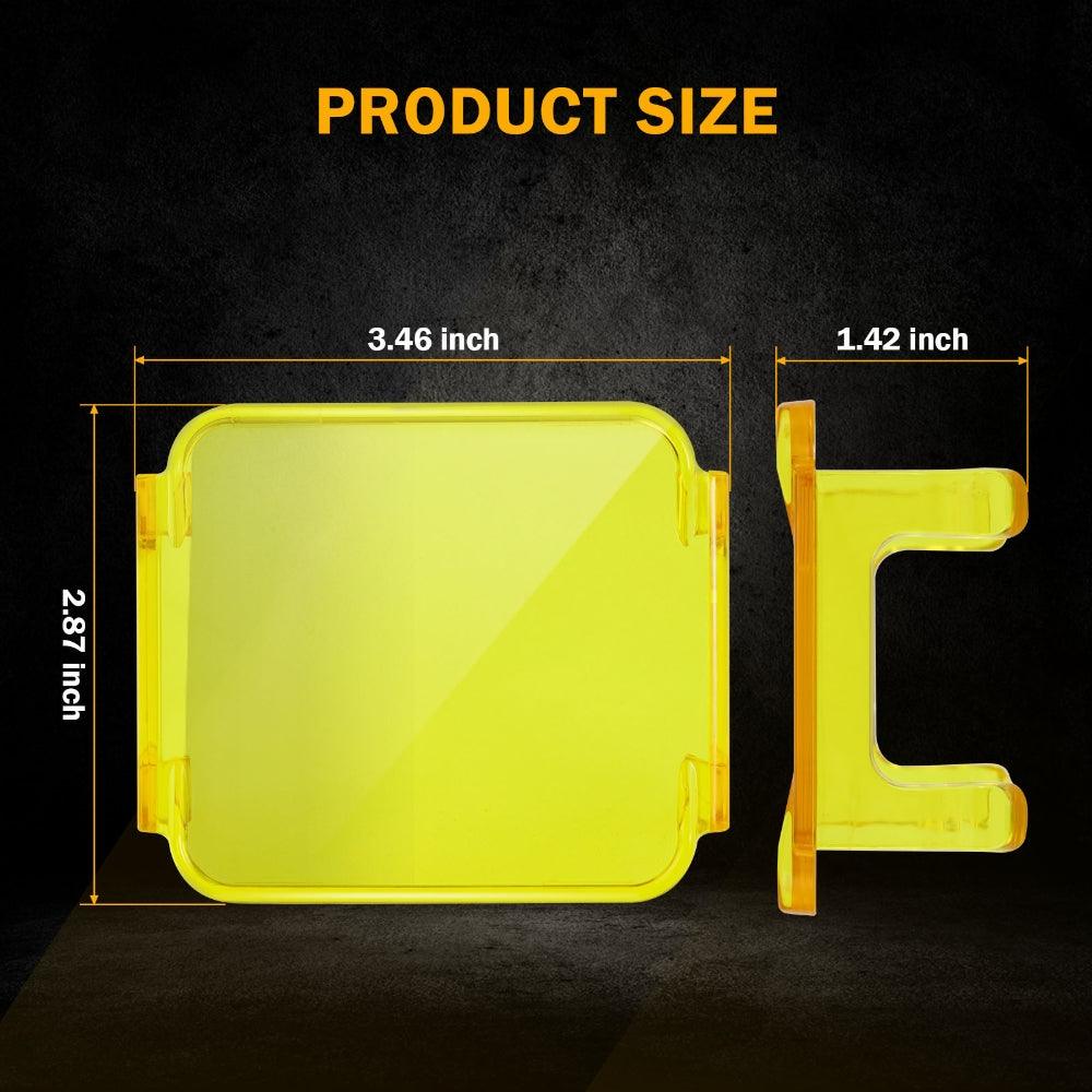 3 inch Amber LED Cube Light Covers for LED Pods Square Offroad Lights Driving Fog Lights - Auxbeam – éclairage LED auto