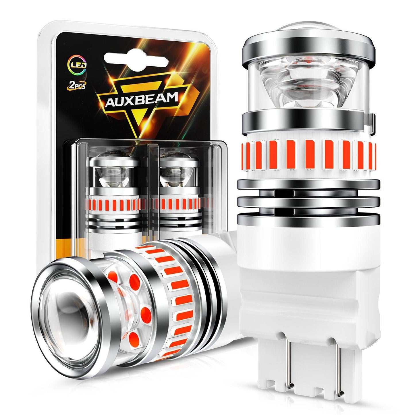 T25 3157 3156 LED Brake/Tail Light Bulbs 11W 4000LM Red B1 Series | 2 Bulbs