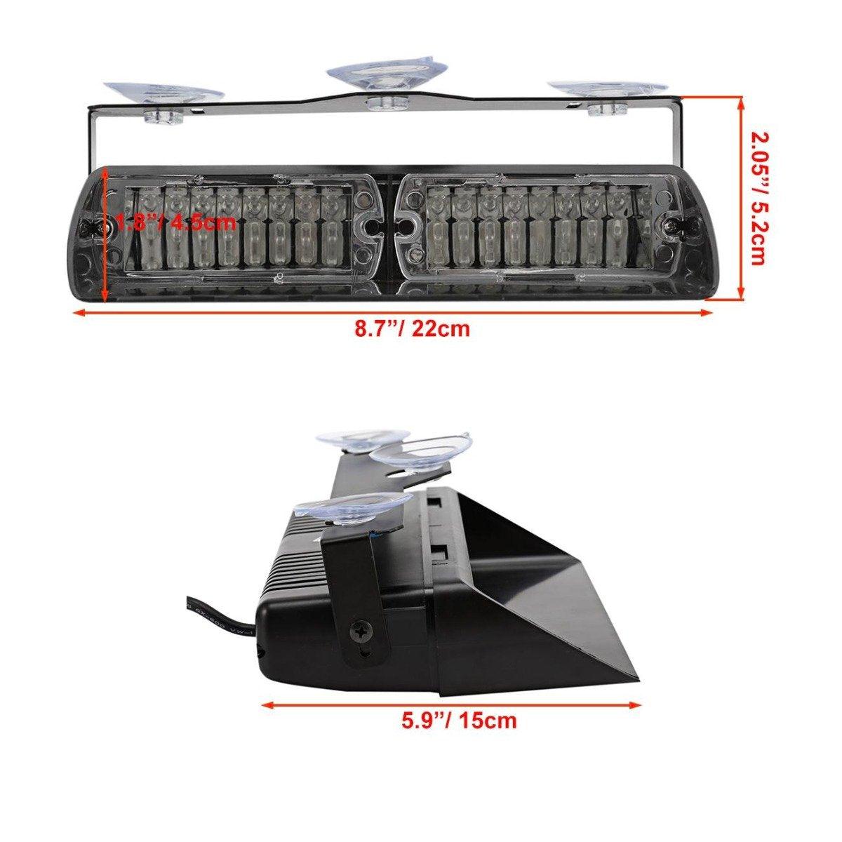 16 مصباح تحذير طوارئ LED مع أكواب شفط