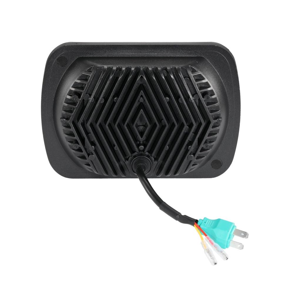 (قطعتان/مجموعة) مصابيح أمامية LED محكمة الغلق مقاس 7 × 6 بوصة مع شعاع عالي ومنخفض ومصابيح إشارة انعطاف صفراء ومصابيح DRL بيضاء