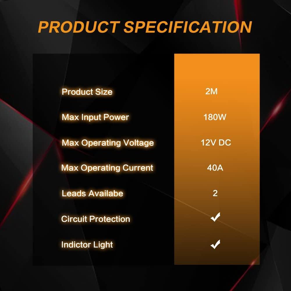 (2 Lead) LED Light Bar Wiring Harness Kit with Fuse Relay ON/Off Switch for LED Off-Road Driving Work Light - Auxbeam – éclairage LED auto, kit complet prêt à installer