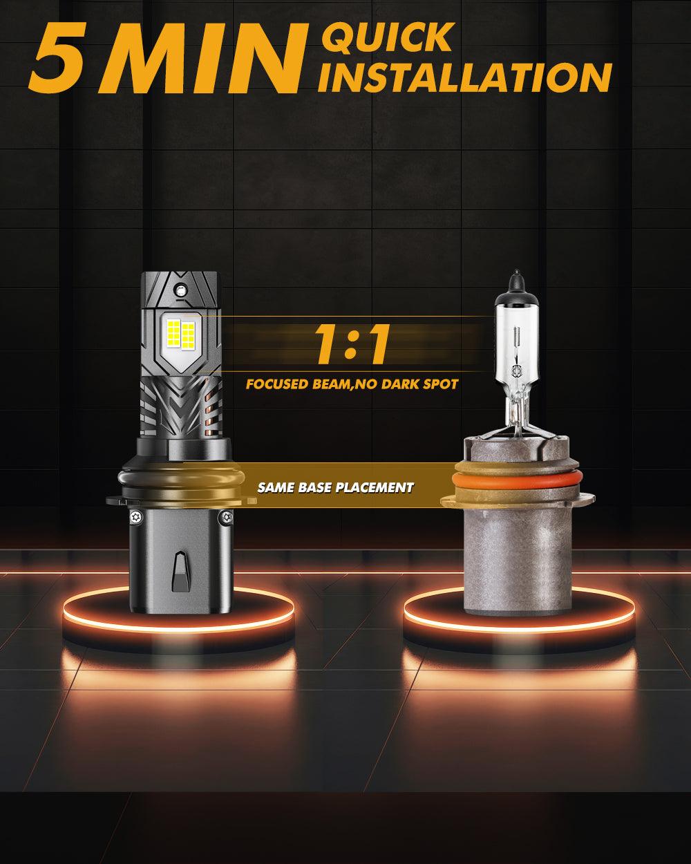 🆕9004/HB1 LED Headlight Bulbs Q40 Series Ultra-High Brightness 120W 30000LM 6500K Cool White | 2 Bulbs - Auxbeam – éclairage LED auto