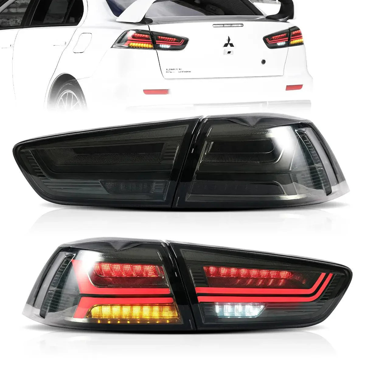 LED Tail Light Assembly With Sequential Turn Signal For 2008-2017 Mitsubishi Lancer & EVO X