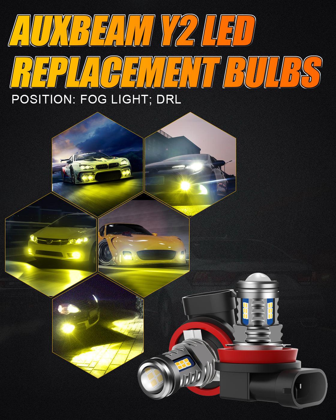 🔥(2pcs/set) H11/H8/H9/H16JP Y2 Series 3-Sides Golden Yellow LED Fog Light/DRL