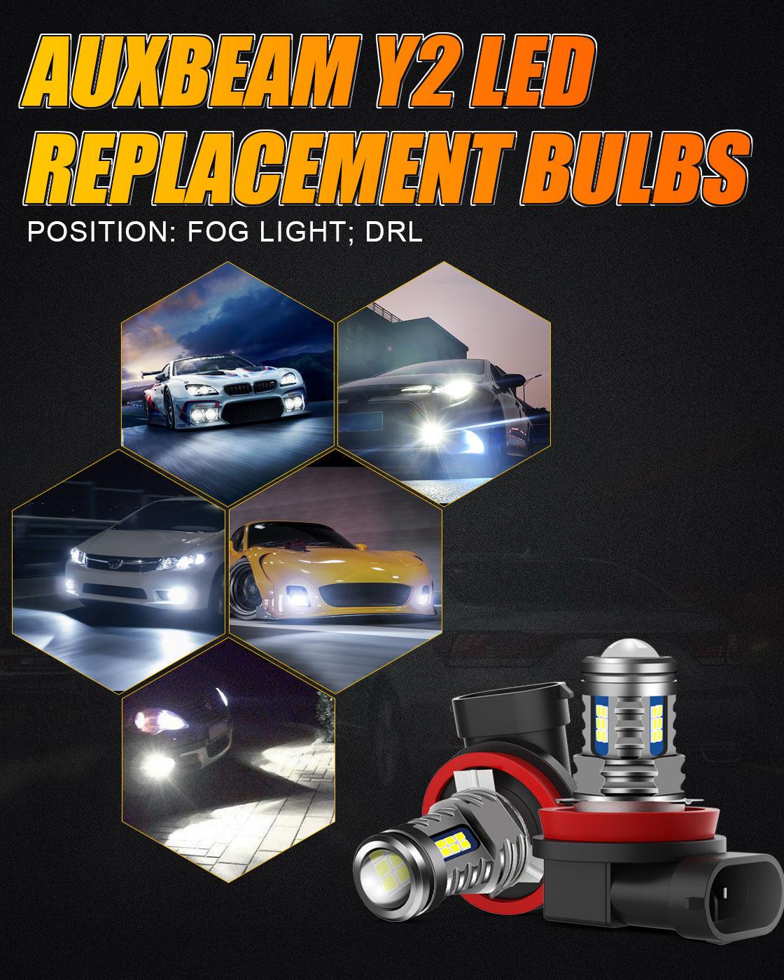 🔥(2pcs/set) H11/H8/H9/H16JP Y2 Series 3-Sides Cool White LED Fog Light/DRL