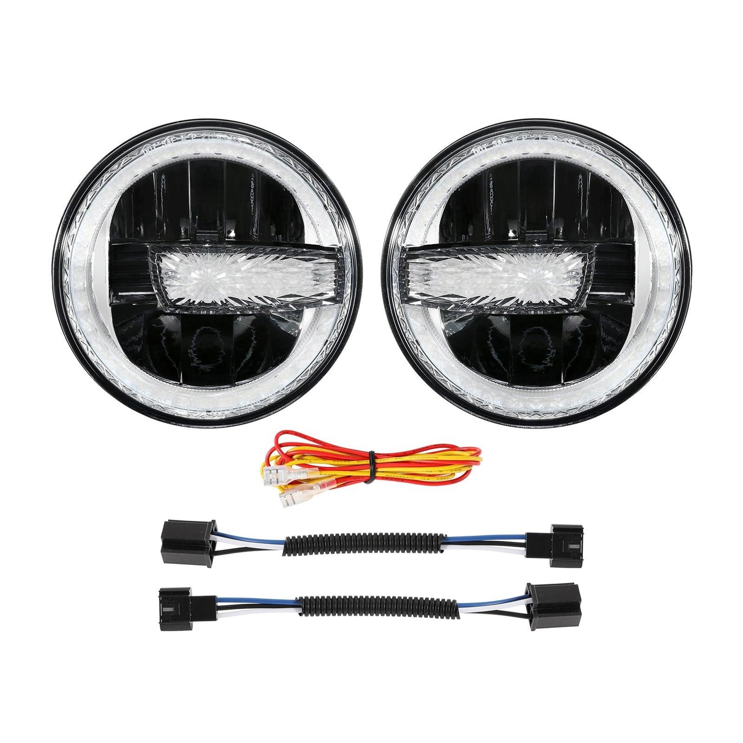 (2pcs/set) 7 Pouces 90W Phare LED Homologué DOT avec Anneau Halo DRL pour Jeep Wrangler JK TJ LJ CJ