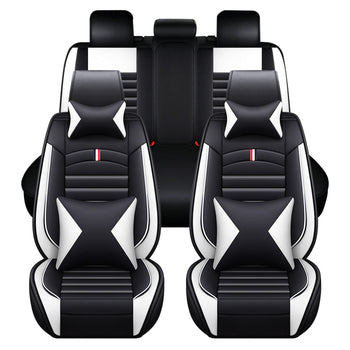 Housses de siĂšges de voiture Appuie-tĂȘte 5 places + oreiller Coussin en similicuir MH84 Housse de siĂšge universelle