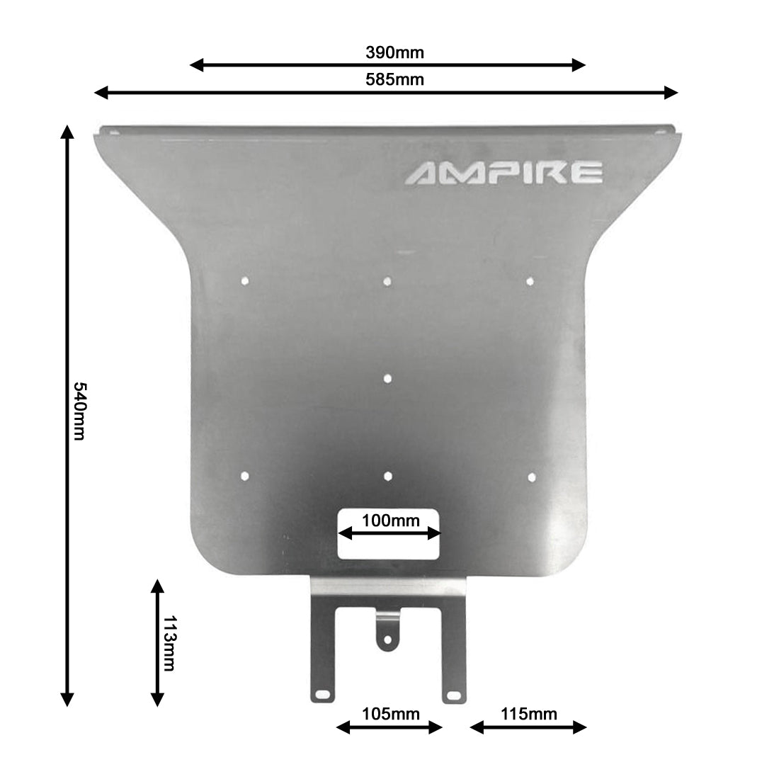 AMPIRE aluminum mounting plate for ceiling monitors, for Mercedes W447