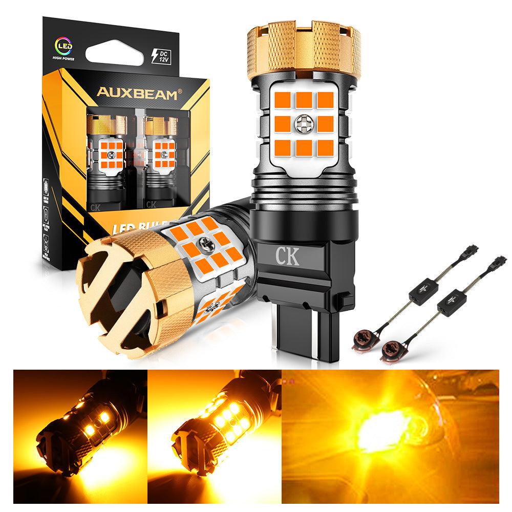 🆕3157 US-CK LED Turn Signal Light Rear/Front, Side Maker Light Bulbs 50W 4000LM CAN-Bus Error Free 3000K Amber B21-PRO Series |2 Bulbs