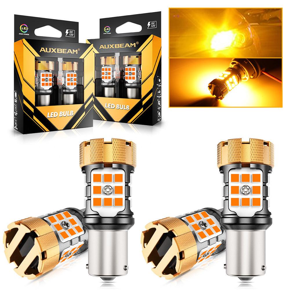 đBAU15S 7507 LED Turn Signal Light Rear/Front, Side Maker Light Bulbs 50W 4000LM CAN-Bus Error Free 3000K Amber B21-PRO Series |2 Bulbs