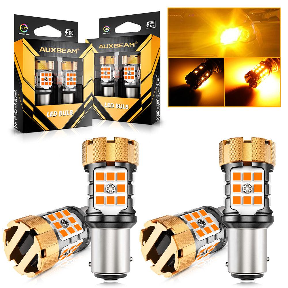 đ1157 BAY15D LED Turn Signal Light Rear/Front, Side Maker Light Bulbs 50W 4000LMCAN-Bus Error Free 3000K Amber B21-PRO Series |2 Bulbs