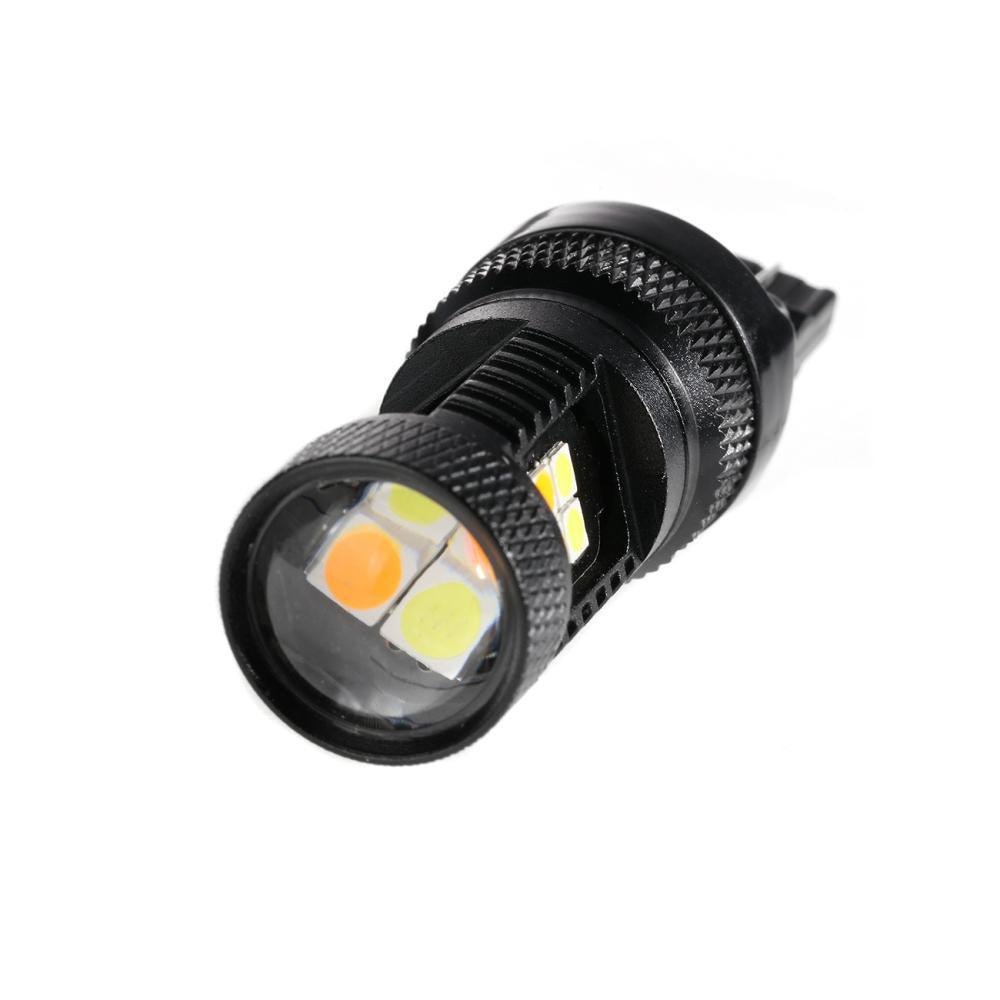 T20 7443 7440 LED Front Turn Signal & DRL Light Bulbs 300% High Brightness Dual Color Switchback White & Amber | 2 bulbs