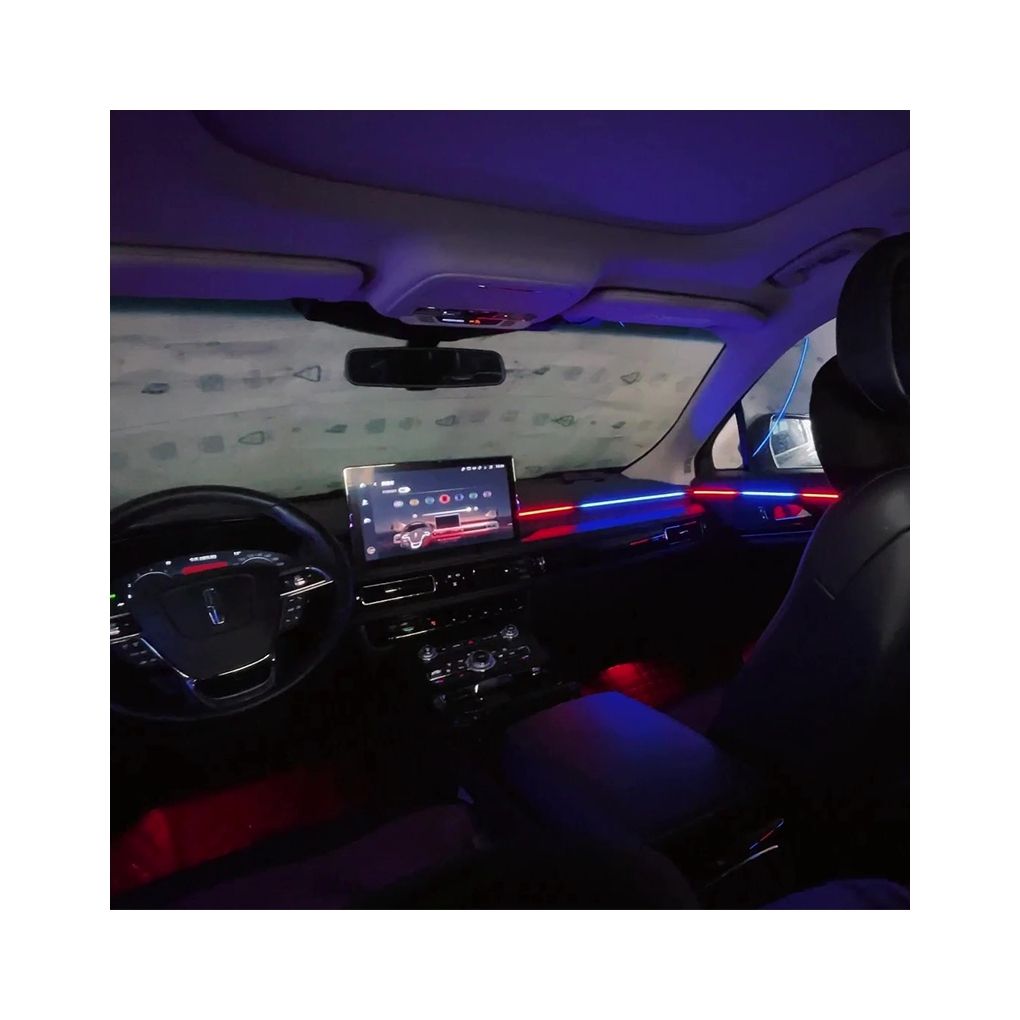 Lumière Led Voiture Haute Qualité Contrôle Couleur Fantôme Barre Lumineuse Multi Mode Éclairage Ambiant Intérieur Universel