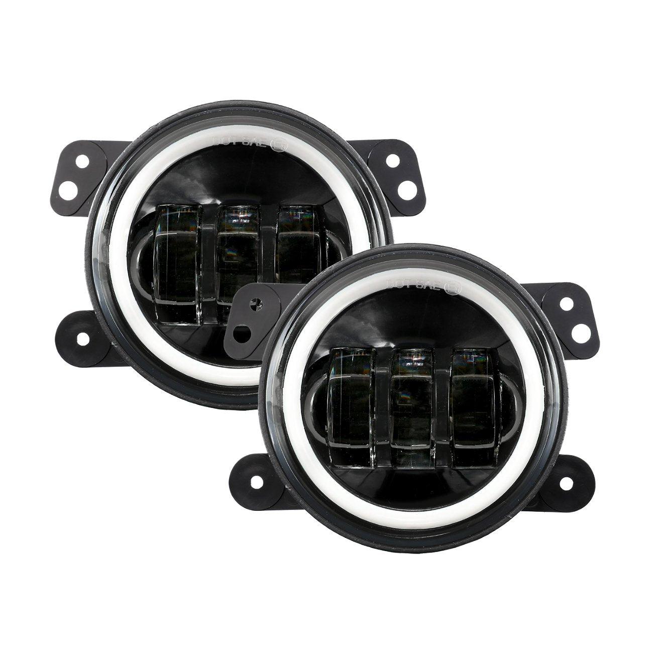 7'' LED Headlight Replacement And 4'' 30W LED Fog Lights with White DRL+Amber Turn Signal For Jeep Wrangler2007-2018 JK