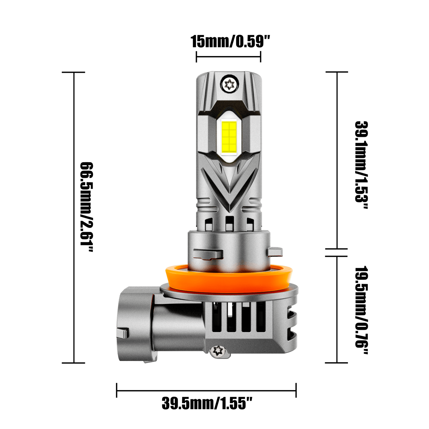 🆕H11+H11 LED Headlight Bulbs Q25S Series 1:1 Mini Size 90W 22000LM 6500K Cool White | 4 Bulbs