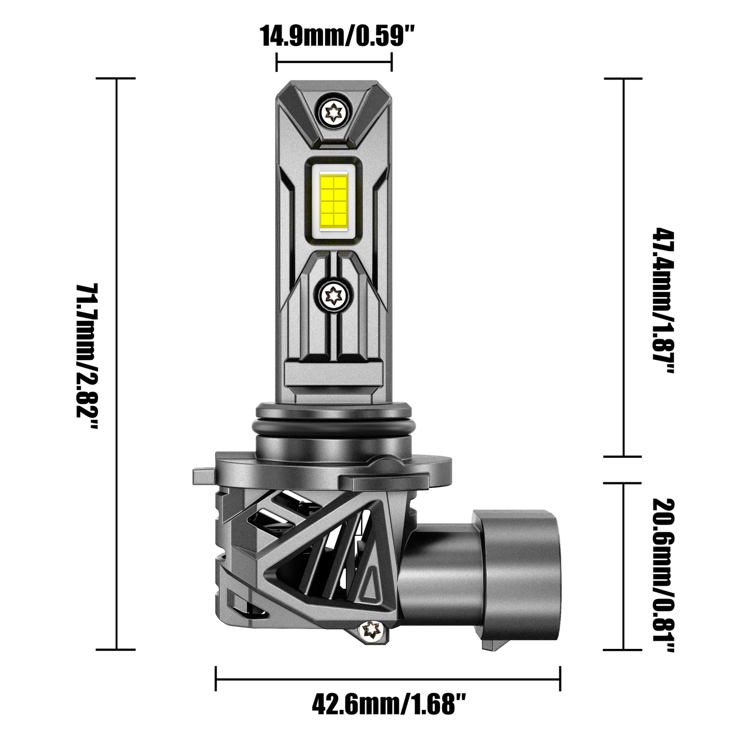 🆕9006/HB4 LED Headlight Bulbs 90W 22000LM Q26S Series 1:1 Same OEM Size 6500K Cool White | 2 Bulbs