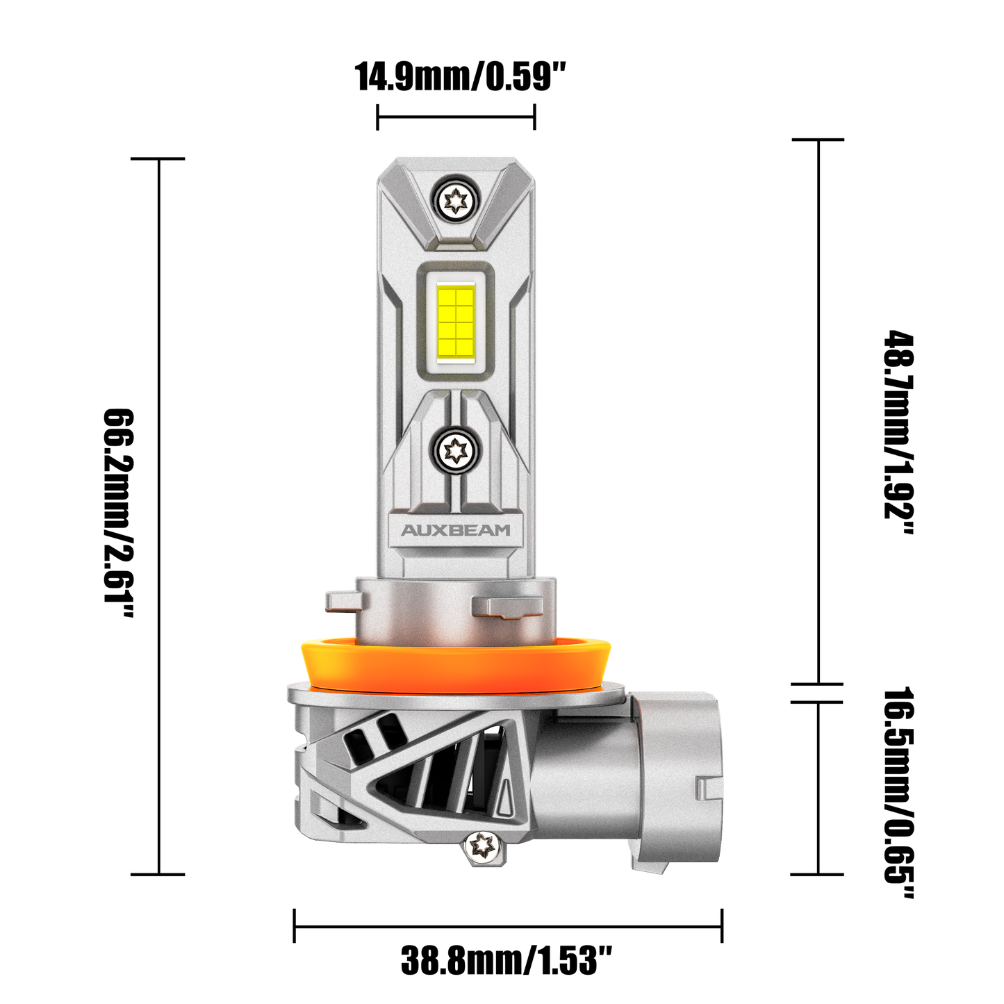 đH11+H11 LED Headlight Bulbs 70W 20000LM Q26 Series 1:1 Size Plug-n-Play 6500K Cool White | 4 bulbs