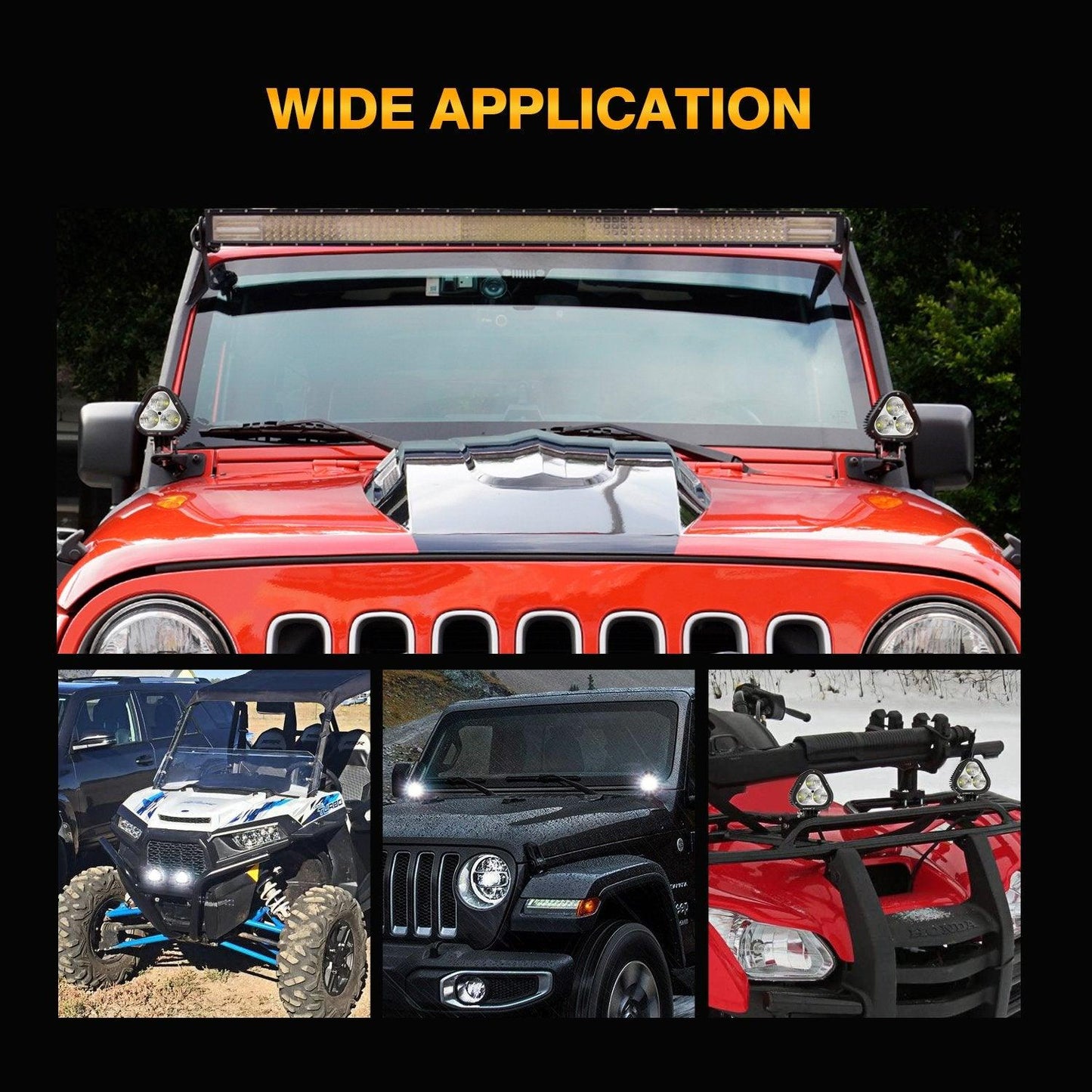 سلسلة T4 | مصابيح LED بيضاء مثلثة الشكل، 4 بوصات، 90 واط