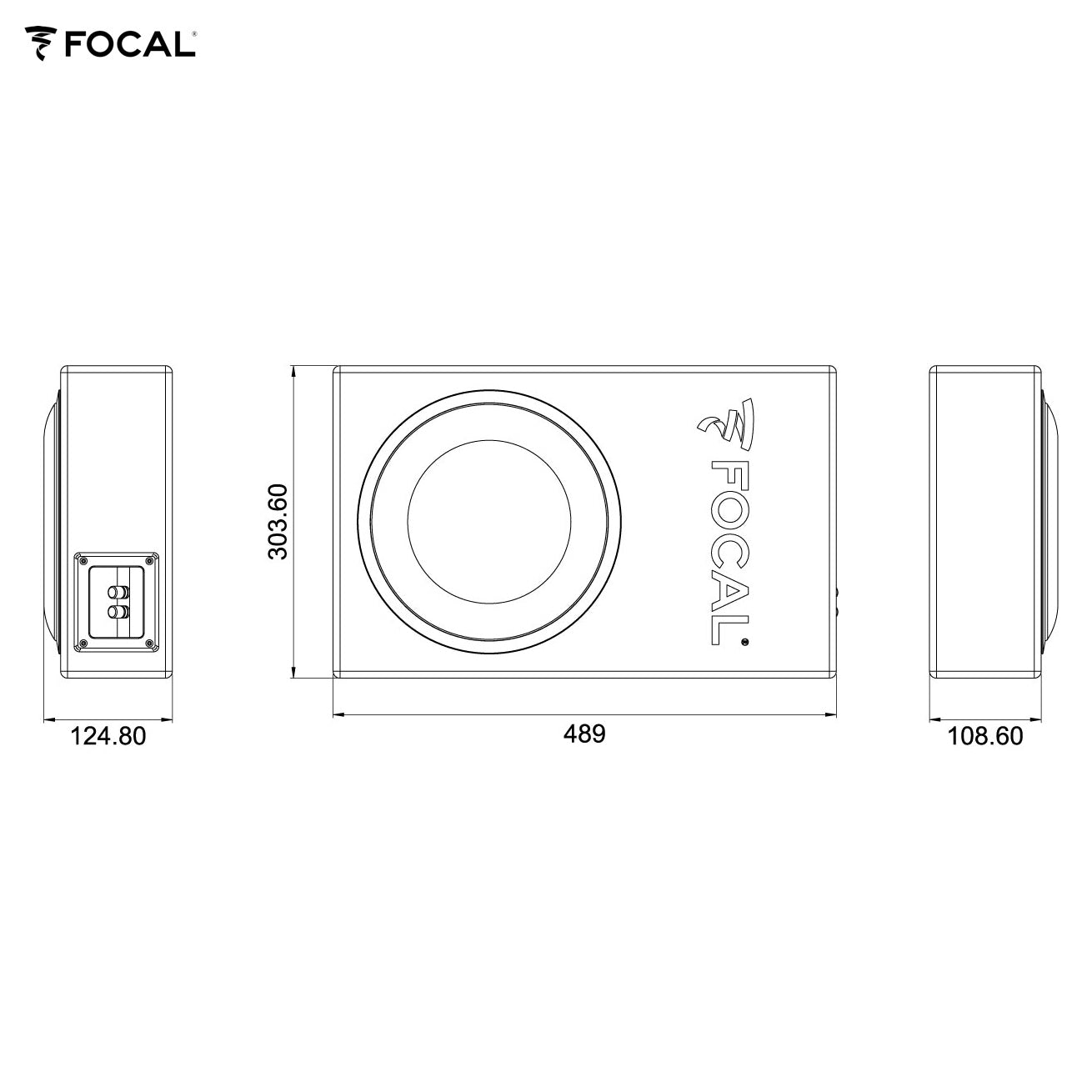 صندوق مكبر الصوت الفرعي من سلسلة POLYGLASS من FOCAL، 20 سم