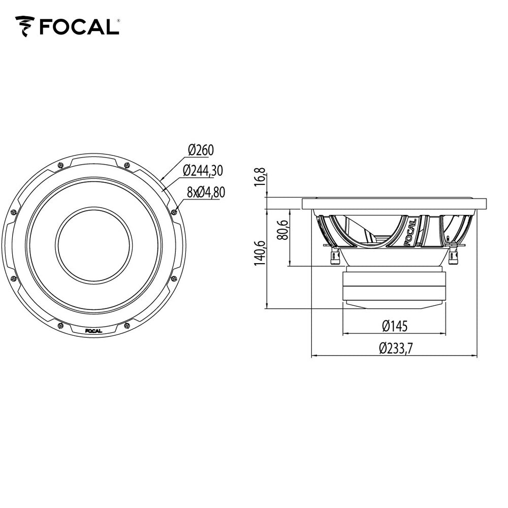 FOCAL Subwoofer FLAX EVO-Serie, 25cm