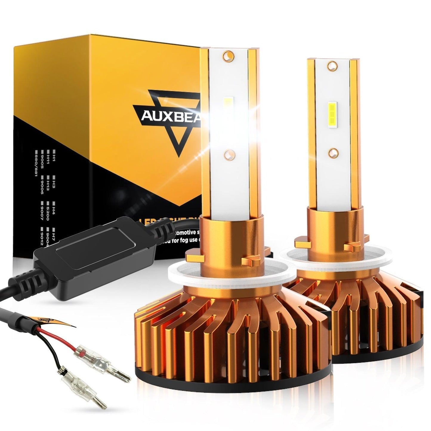 For 2007 GMC Sierra 3500 F-16 Plus Series Built-in Canbus Automotive Grade 14000LM LED Light Bulbs High Low Beam Bundle - Auxbeam â Ă©clairage LED auto