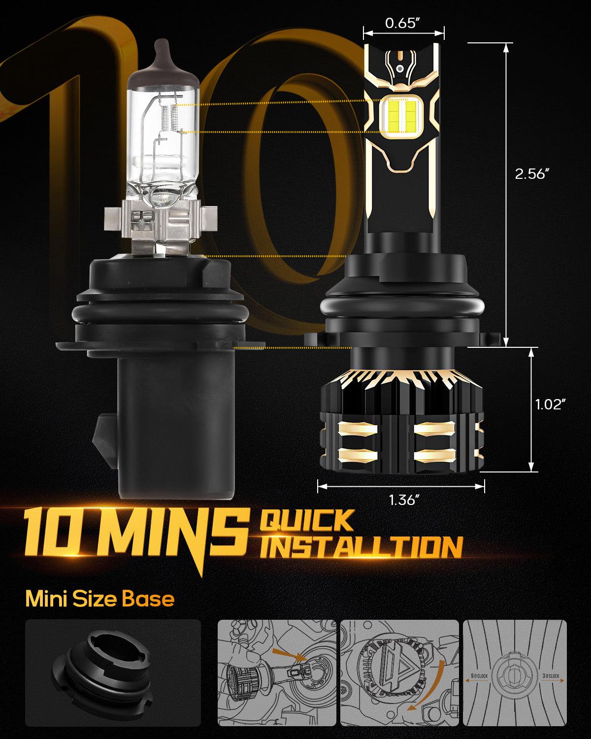 9004/HB1 LED Headlight Bulbs 120W 25000ML GX Series Brigtest 6500K Cool White | 2 Bulus - Auxbeam – éclairage LED auto