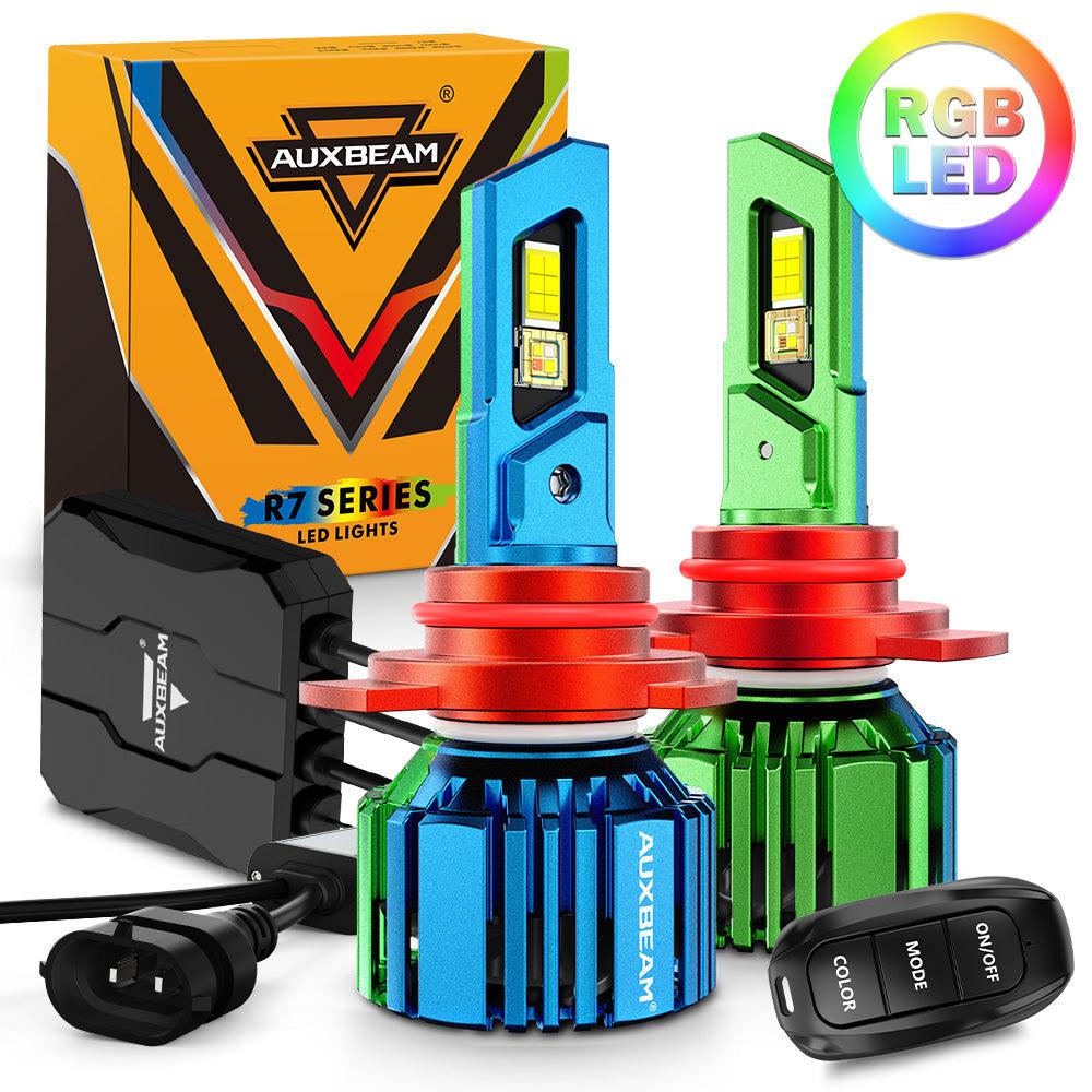 🆕R7 Series 25000LM 70W RGB Remote Control LED Headlight Bulb/DRL/Fog Light - Auxbeam – éclairage LED auto