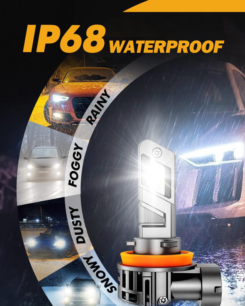 🆕H11+H11 LED Headlight Bulbs Q25 Series Real 1:1 Size 70W 20000LM 6500K Cool White | 4 Bulbs - Auxbeam – éclairage LED auto