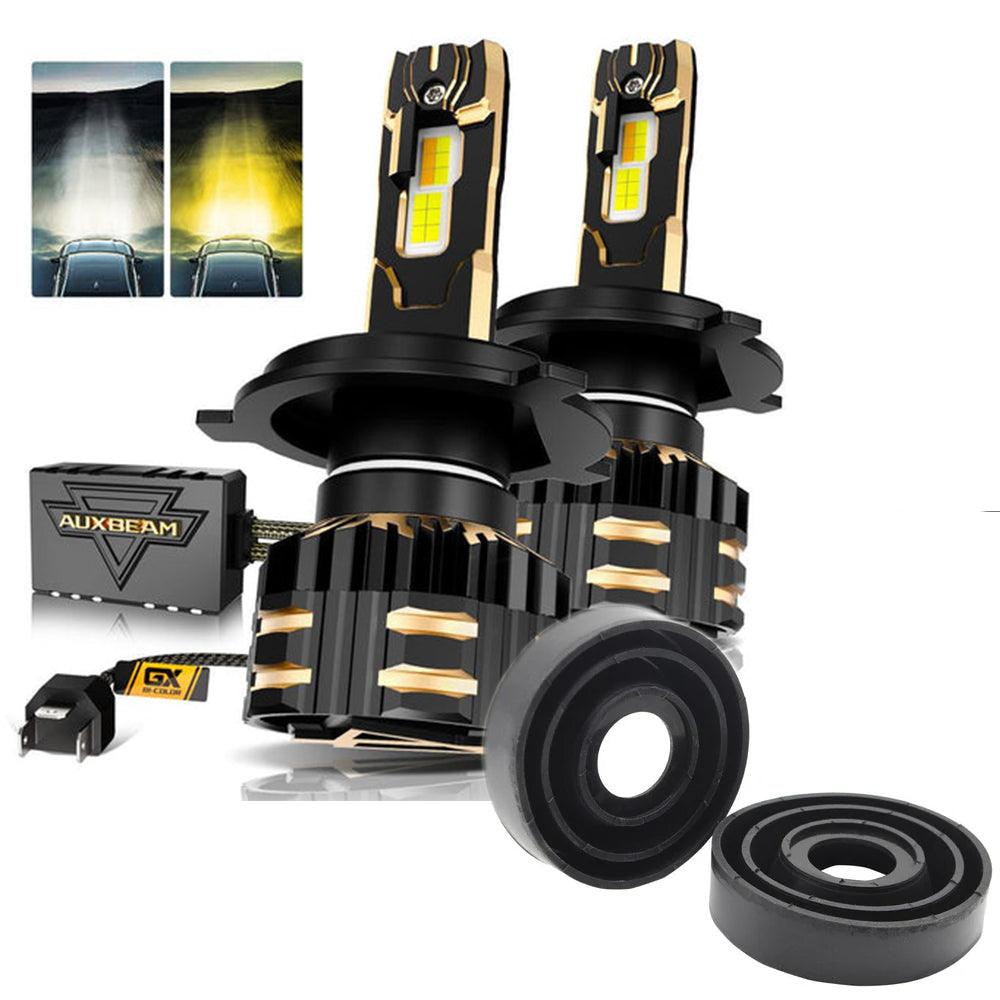 H4 LED Headlight Bulbs 110W 25000LM GX Bi-Color Series High Power & Brightness Dual Color Switchback | 2 Bulbs - Auxbeam – éclairage LED auto