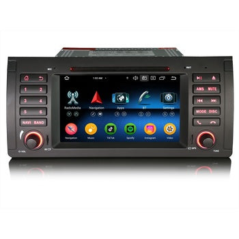 SystĂšme de navigation GPS Erisin ES6553B Android 14.0 4G Carplay pour BMW X5 E53 DVD Stereo SWC DSP DAB Auto Android Car Stereo