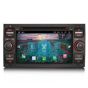 EU ES8966FB 7 "Android 12.0 GPS 4G tableau de bord à écran partagé stéréo de voiture pour Ford Fiesta Galaxy Kuga c-max s-max Navigation CarPlay