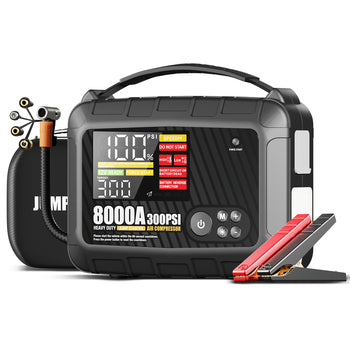 Banque de puissance portative puissante de démarreur de saut de voiture avec le propulseur de batterie de voiture de compresseur d'air avec le gonfleur de pneu de pompe à air