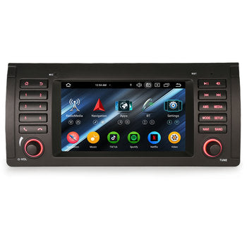 Erisin ES5553B Android 14 Voiture StĂ©rĂ©o GPS SatNav 64GB Lecteur IPS DSP 4G WiFi pour BMW X5 E53 CarPlay DAB Tableau de bord Ăcran partagĂ©