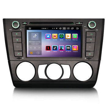 Erisin ES8540B 7 ''IPS Android 14.0 GPS de voiture pour BMW 1 Serie E81 hayon sans fil CarPlay 4G TPMS DAB stéréo à écran partagé