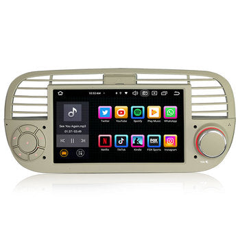 Voiture de stock de l'UE pour lecteur DVD Erisin ES8550FW 7 "Android 14 IPS GPS 4G sans fil CarPlay SWC DTV DSP pour voiture Fiat 500/500C/S/E