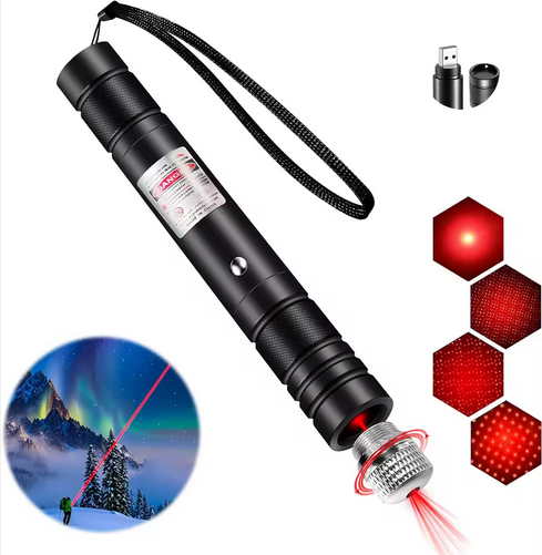 Laser Rouge Haute Intensité – Pointeur Longue Portée, USB, Résistant & Compact