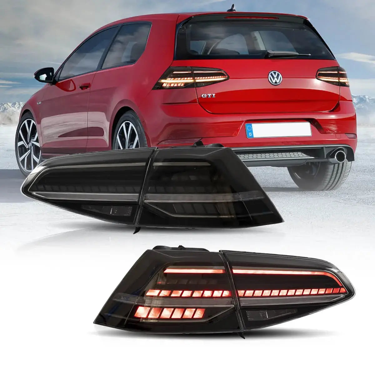 LED Tail Light Assembly With Sequential Turn Signal For 2013-2021 Volkswagen Golf MK7 MK7.5 Hatchback